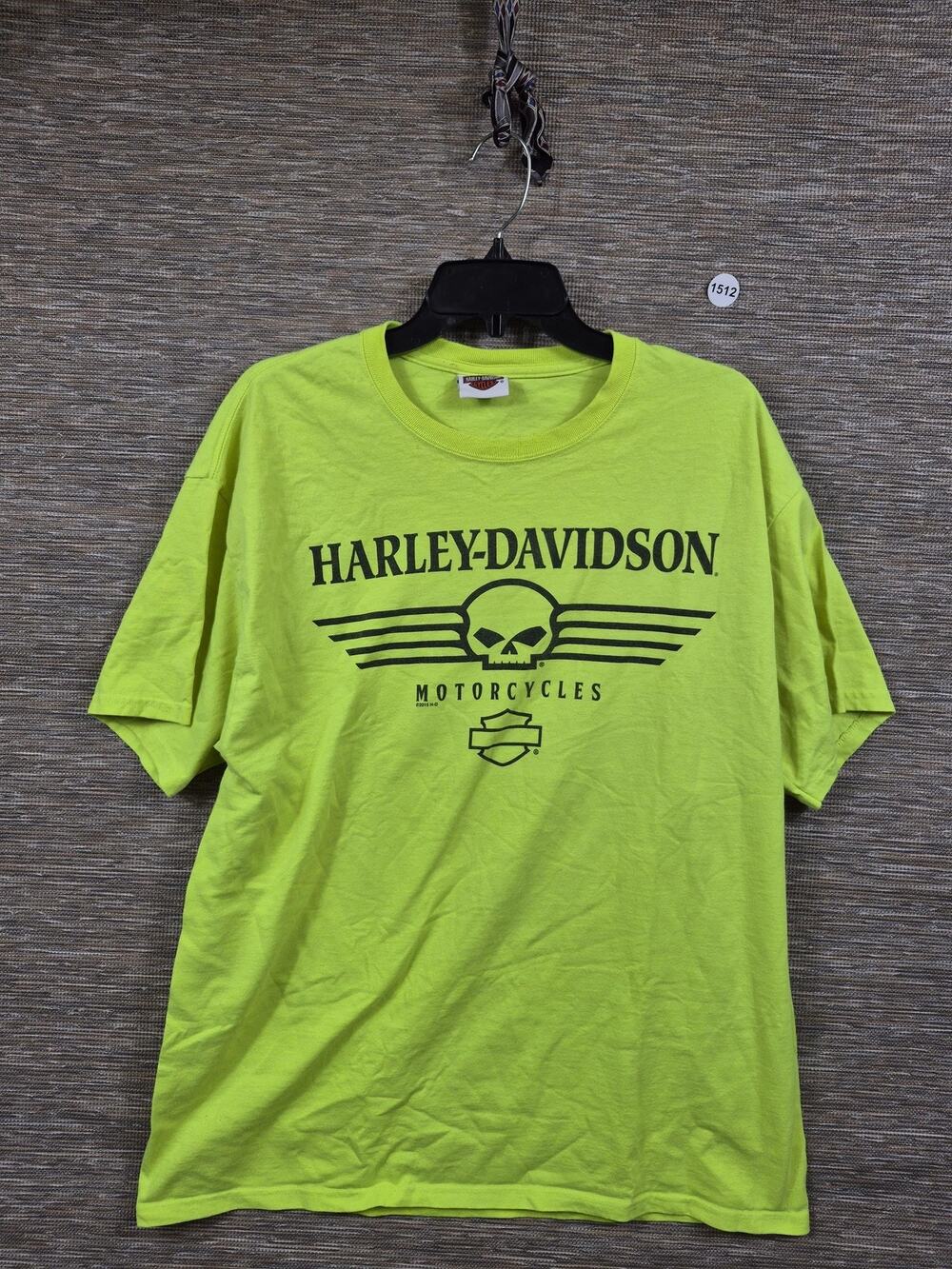 Harley-Davidson Shirt Mens XL Green Skull Topeka Kansas Motorcycle Biker Tee